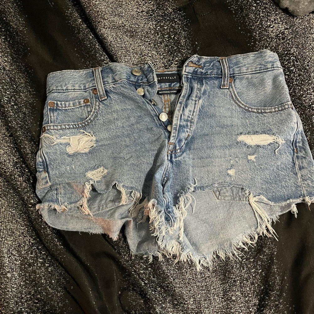 Aeropostale Light Blue Distressed Jean Shorts